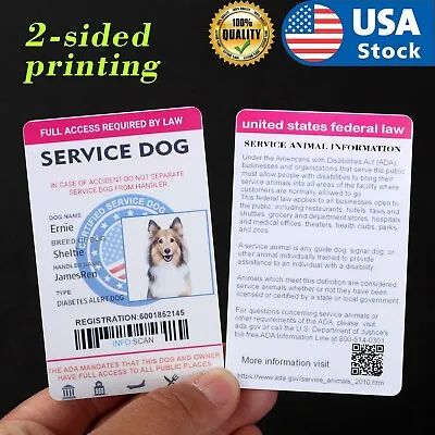 $10.98 • Buy USA Service Dog ID Card Customized Holographic With Barcode PVC Card