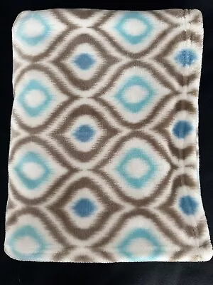 Little Miracles White Aqua Blue Brown Baby Blanket • $23.99