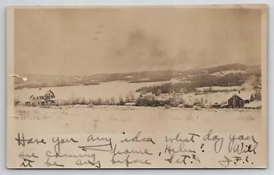 Meriden NH RPPC Homesteads Barns Houses In Winter Hawkins Family Postcard Y26 • $19.95