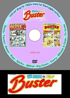 £4.39 • Buy Buster Comic 1960-69 On DVD. UK Classic Comics. Collectible. Nostalgia. Retro.
