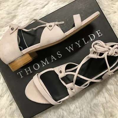 Womens Thomas Wylde Coil Suede Lace Up Flat Sandals Size 35.5 • $88