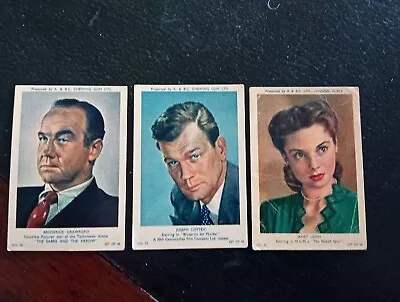 A & BC Film Stars 3 Trade Cards Nos 16 22 And 23 • £1.50