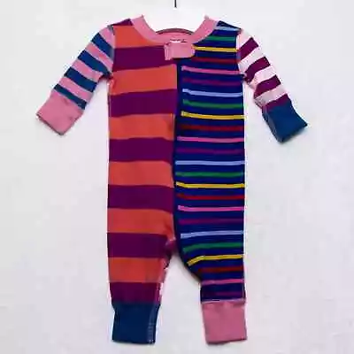 Hanna Andersson Organic Cotton Pajamas Rainbow Striped One Piece Sleeper 0-6 Mo • $9.97