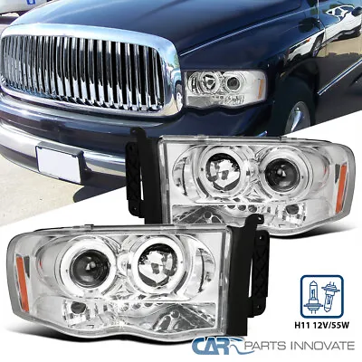 For 02-05 Dodge Ram 1500 2500 3500 LED Halo Projector Headlights Head Lamps Pair • $112.46