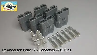 Anderson/SMH/ITEC SB175 Connector Kit GRAY 6 Connectors 12 Pins 024ga Compatib • $59.87