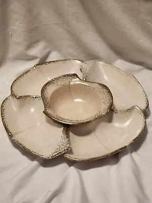 MCM California Orig USA Pottery Gold Speckled Chip And Dip #146 Vintage  • $44