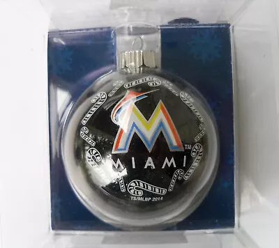 MLB Miami Marlins Glass Ball Christmas Tree Ornament Baseball • $10.95
