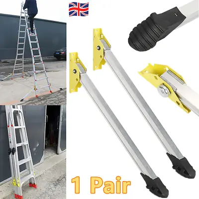 2 PCS Ladder Stabilizer Bar Anti Slip Ladder Safety Legs With Rubber Feet 200KG • £46.39