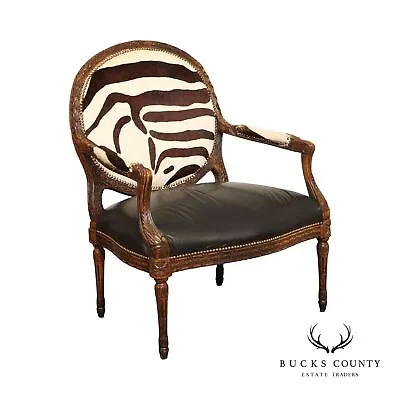 Old Hickory Tanner French Louis XVI Style Fauteuil Armchair • $1295