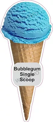 Ice Cream Van Sticker Bubblegum Single Scoop Cone Waffle Trailer Decals • £3.95