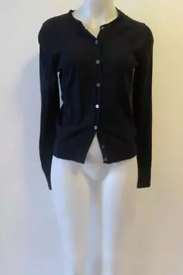 Womens Banana Republic 100% Merino Wool Navy Blue Cardigan Sweater Sz S * • $29.99