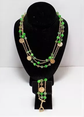 Lot Of 94 Sets Women's Sparkling Shades Of Green Necklace & Bracelet • $281.99