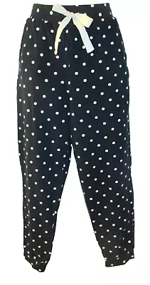 J.CREW Navy/White Polka Dot Pajama Pants Pockets Cotton/Elastane S EUC • $10.62