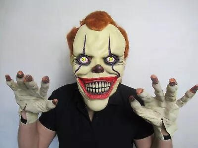£12.99 • Buy Scary Clown Latex Halloween Adult Cosplay Costume Props Pennywise IT Mask Party