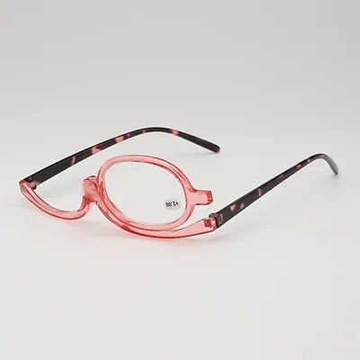 +150 Pink Womens Magnifying Makeup Reading Glasses Flip Make-up Clear Eyeglasses • £2.59