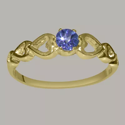 Solid 9ct Yellow Gold Natural Tanzanite Womens Solitaire Ring - Sizes J To Z • $352.36