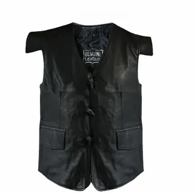 Tartanista New Black Leather Scottish Swordsman Jacobite Kilt Waistcoat • £74.95