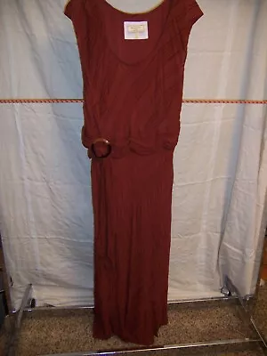 Moulinette Soeurs Anthropologie Guinevere Belted Maxi Dress - Size 14 Rusty Red • $12.99