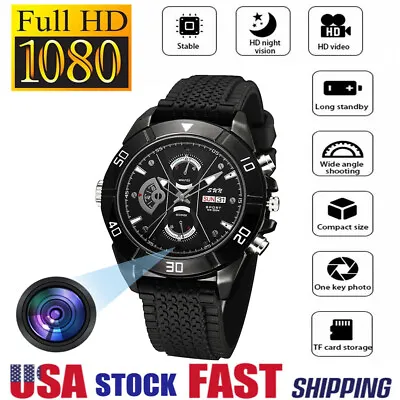 HD 1080p Secret Camera Wrist Watch Sports Bracelet Video Recorder Camera DVR USB • $40.41