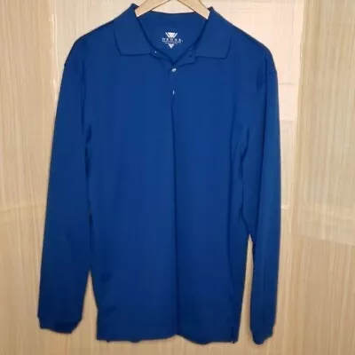 Wedge Mens Blue Long Sleeve Golf Polo 2XL • $20