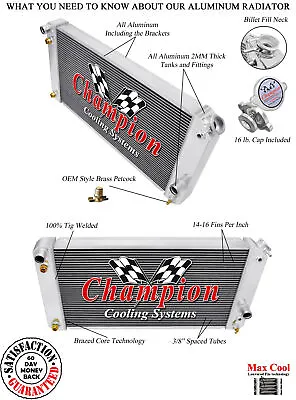 3 Row SZ Champion Radiator For 1986 - 2005 Chevrolet S10 Chevy V8 Conversion • $246.95
