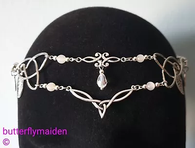 Celtic Elven Crown Moonstone Headchain Tiara Headdress Wicca Pagan Handfasting © • £19.95