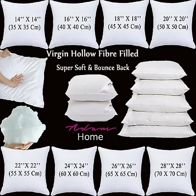£56.99 • Buy Cushion Pads Premium Quality Hollow Fibre Filled Pillow Inserts Inners Fillers