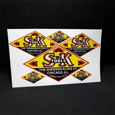 SK TOOLS 1940's Vintage Style DECALS 1.5 Inch 3 Inch 4.5 Inch Vinyl STICKERS • $4.69