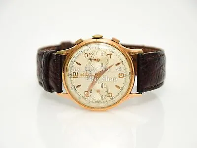18k Gold Venus Watch Vintage Chronograph Gents Timepiece • $1600