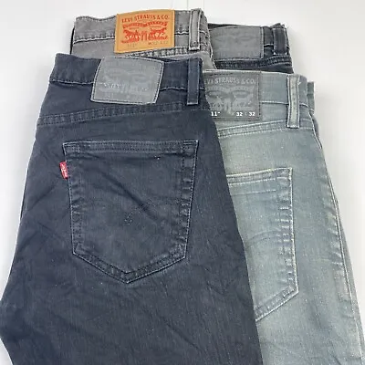 Lot Of 4 Levi's 511 Skinny Fit Gray/Blue Jeans Men's Size 32x32 • $84.99