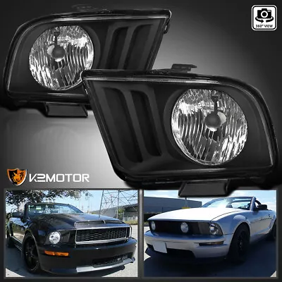 Black Fits 2005-2009 Ford Mustang V6 V8 Headlights Head Lights Lamps Left+Right • $57.38