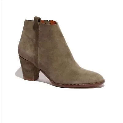 Madewell Billie Boot Green Suede Bootie Army Fatigue Size 8.5 • $24.99