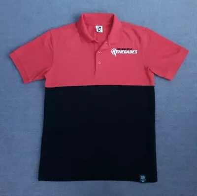 Melbourne Renegades Majestic Mens Sz M BBL Black/Red Polo Shirt Big Bash League  • $19.95