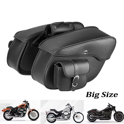 Motorcycle Saddle Bags Large  For Yamaha Road Royal V Star Roadliner Cruiser • $129.99