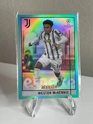 Weston McKennie /199 AQUA REFRACTOR 2020-21 Topps Merlin UEFA UCL 82 USMNT PRIZM • $5.99