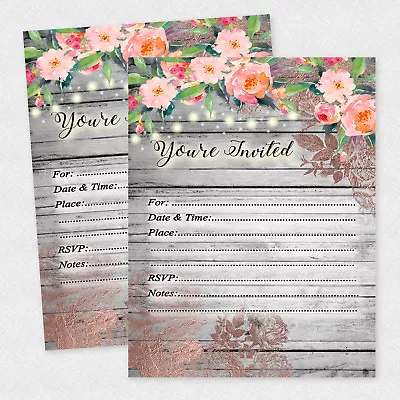 Rustic Bridal Shower Invitation Country Bridal Invite Tea Birthday Invites 35 • $29.05