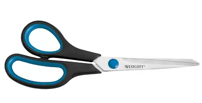 Westcott 8 Inch Easy Grip Left Handed Soft Grip Scissor Black/Blue UK NEW • £3.85