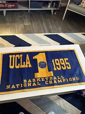 Vintage UCLA University Basketball Banner Pennant Collegiate Pacific 1995 Champs • $53