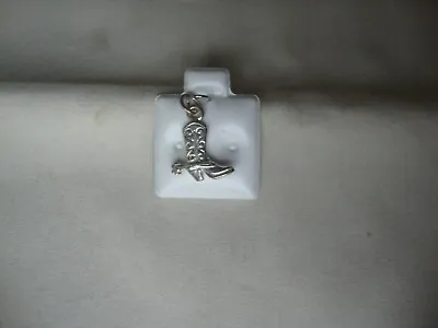 VINTAGE 1980s 3D COWBOY BOOT W/ SPUR STERLING SILVER STAMPED 925 CHARM/PENDANT • $8.99