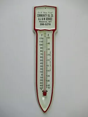 Vintage Advertising Thermometer Community Oil Reserve Montana • $79.99