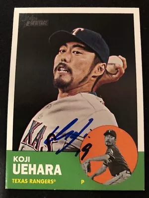 Koji Uehara Rangers Signed Auto Autographed 2012 Topps Heritage Card #370 ~ COA • $17.95