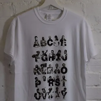 ABC Of Hip Hop Rap Tupac BIG ODB LL Cool J Etc White Tee T-Shirt By Actual Fact • £19.99