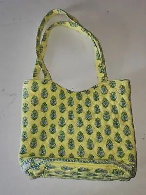 Vera Bradley Tote Handbag Purse Citrus Lime Green Elephants Double Handles  • $8.99