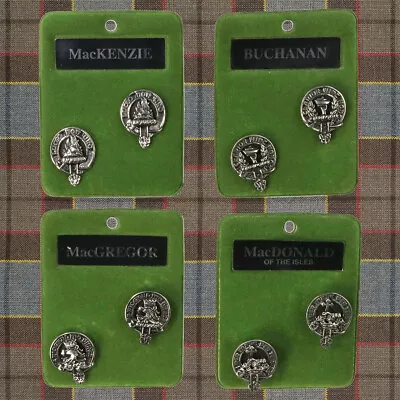 Art Pewter Clan Crest Cufflinks - In-Stock Special Sale • $25