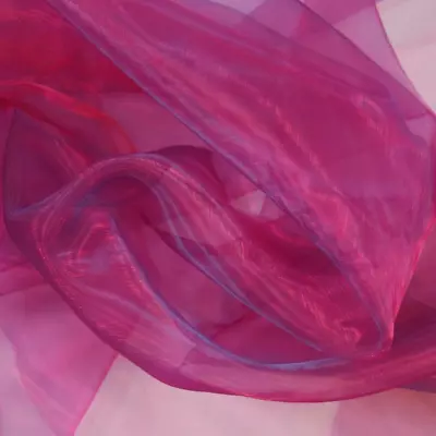 £3.45 • Buy Two Tone Satin Sheer Organza Voile Curtain Wedding Fabric 2