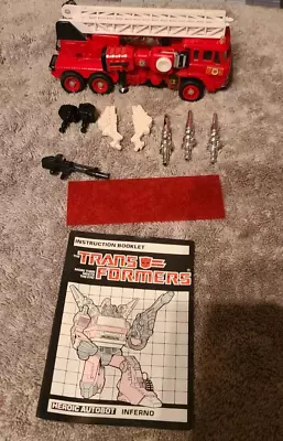 Vintage G1 Transformers Hasbro Inferno Complete 1985 W/ Manual • $65