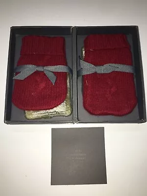 $20 • Buy Restoration Hardware Garnet Cashmere Cable Knit Hand Warmer Mittens Bnib