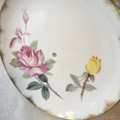 $23.75 • Buy Beautiful Vintage Lefton’s China Gold Rim Hand Painted Plate Set Wk 911FL