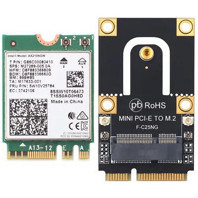 PCIe Wi-Fi 6E Intel AX210 M.2 Wifi Card 802.11AX 3000Mbps BT 5.2 Mini PCI-E Wifi • $7.99