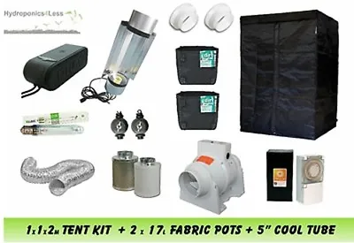 Complete Hydroponic Grow Room Tent Fan Filter Cool Tube Light Kit 400w 1x1x2m • £269.99